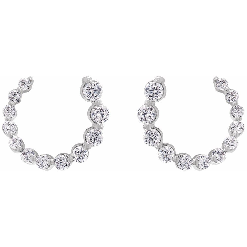 14K 1/2 CTW Lab Grown Diamond Front-Back Earrings