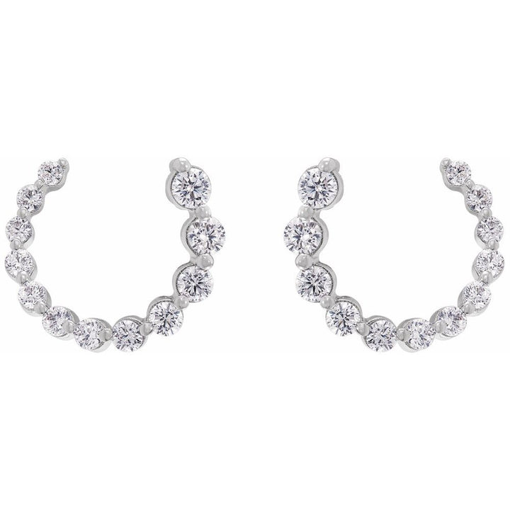 14K 1/2 CTW Lab Grown Diamond Front-Back Earrings