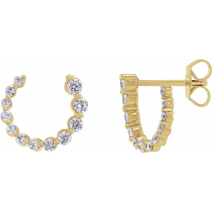 14K 1/2 CTW Lab Grown Diamond Front-Back Earrings