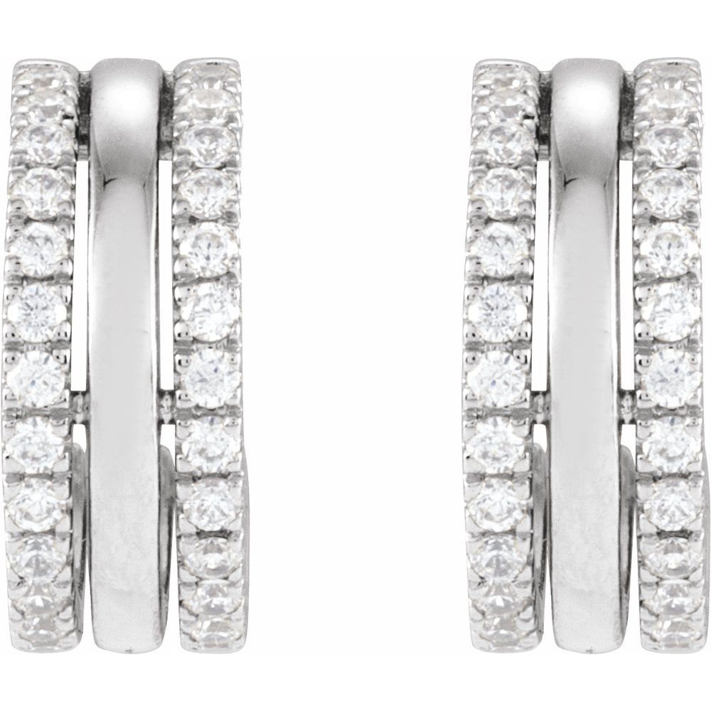 14K 1/2 CTW Natural Diamond Triple Hoops