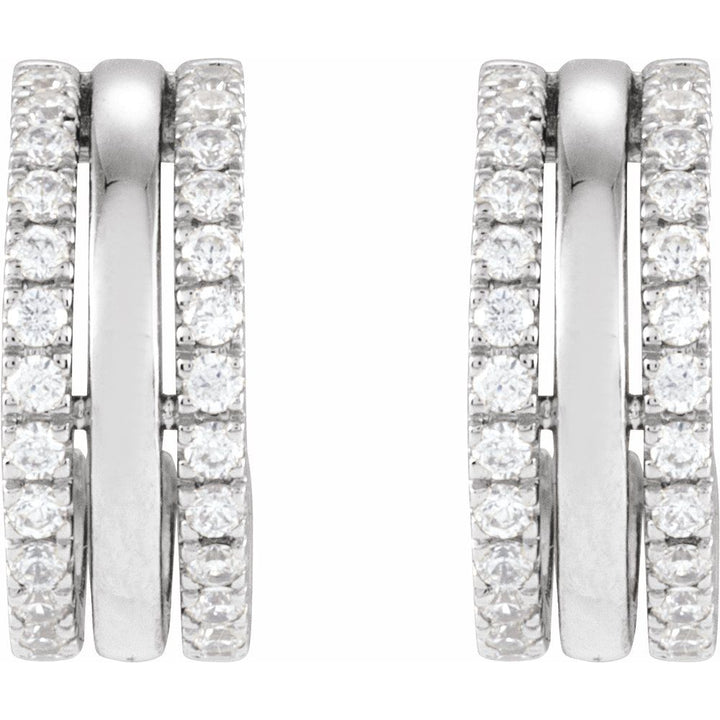 14K 1/2 CTW Natural Diamond Triple Hoops