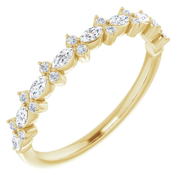 14K 1/3 CTW Marquise Natural Diamond Anniversary Band