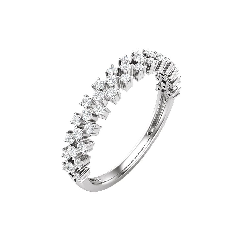 14K 1/3 CTW Natural Diamond Checkered Anniversary Band