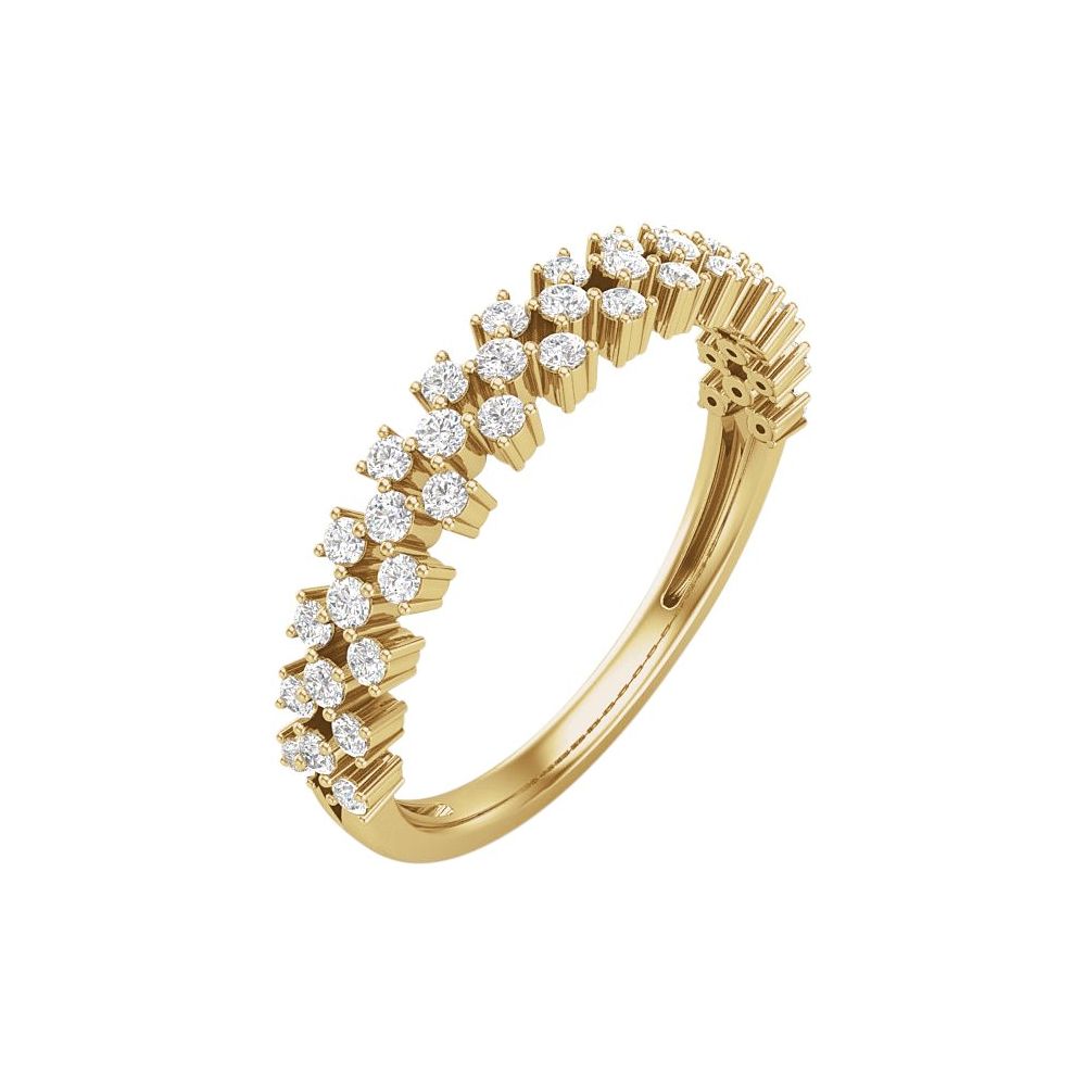 14K 1/3 CTW Natural Diamond Checkered Anniversary Band
