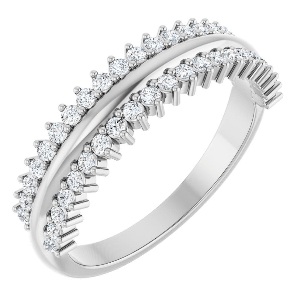 14K 1/3 CTW Natural Diamond Double Row Anniversary Band