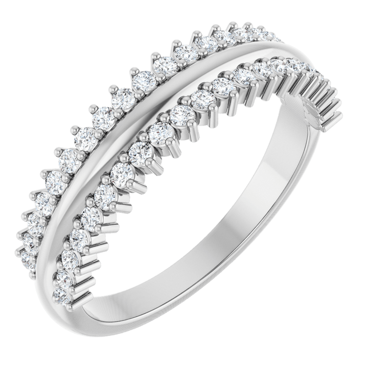 14K 1/3 CTW Natural Diamond Double Row Anniversary Band