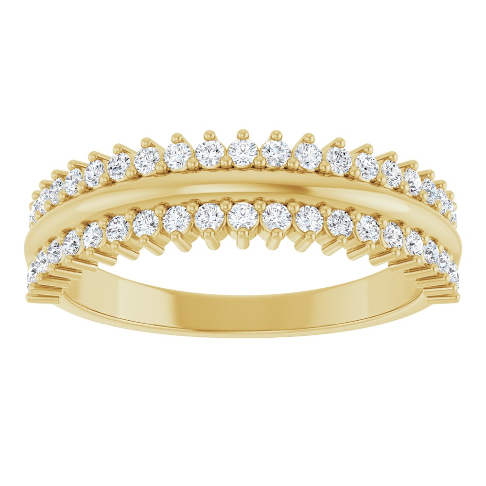 14K 1/3 CTW Natural Diamond Double Row Anniversary Band