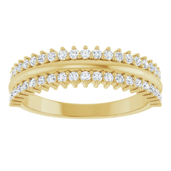 14K 1/3 CTW Natural Diamond Double Row Anniversary Band