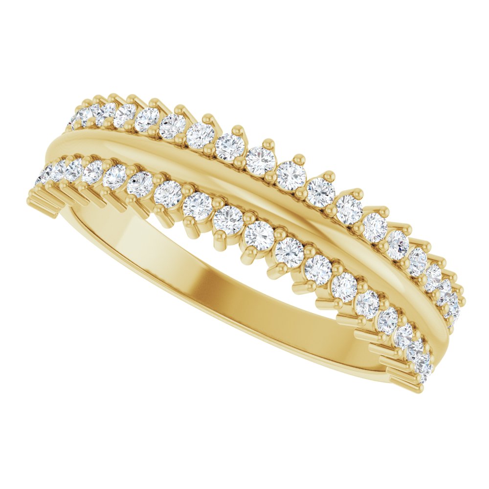 14K 1/3 CTW Natural Diamond Double Row Anniversary Band