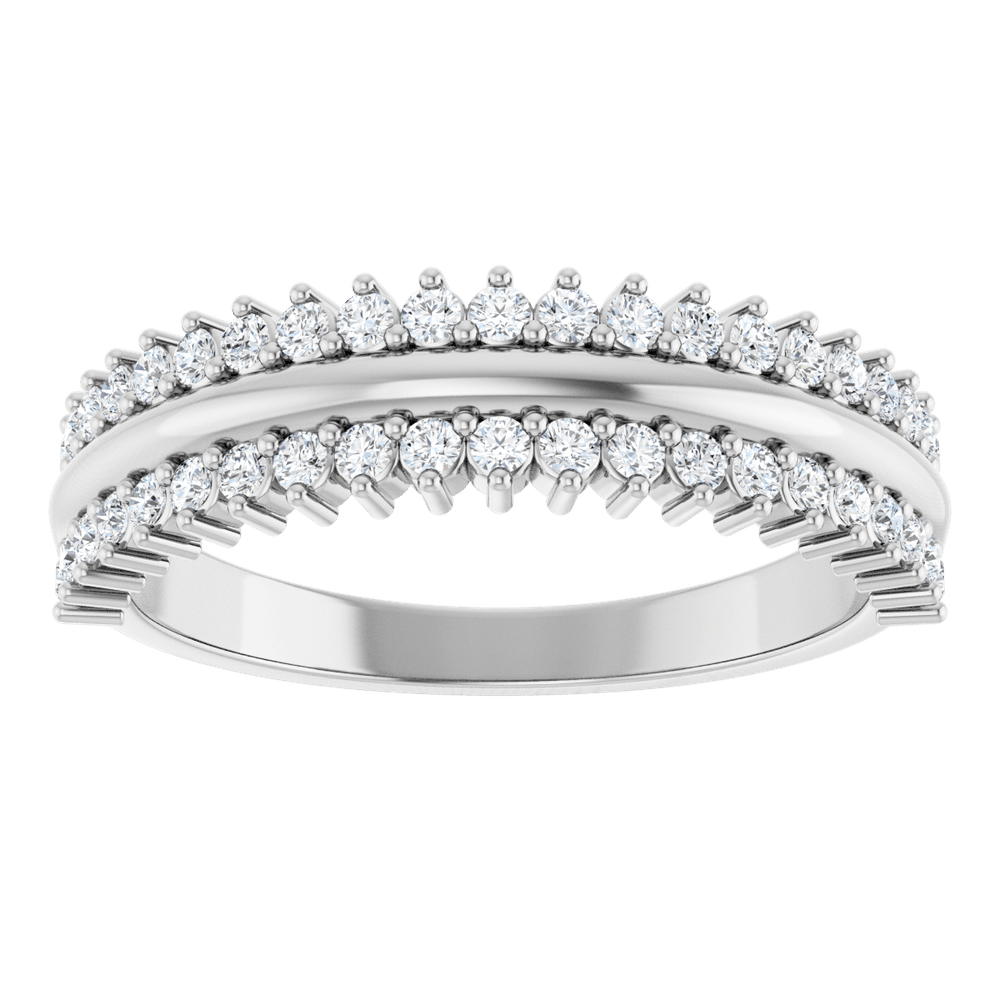 14K 1/3 CTW Natural Diamond Double Row Anniversary Band