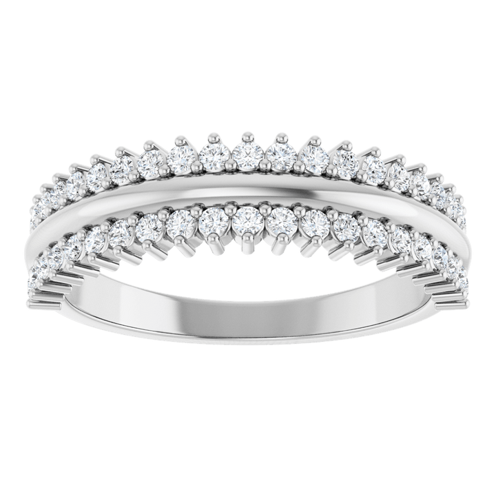 14K 1/3 CTW Natural Diamond Double Row Anniversary Band