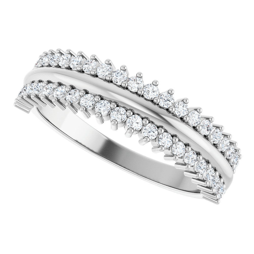 14K 1/3 CTW Natural Diamond Double Row Anniversary Band