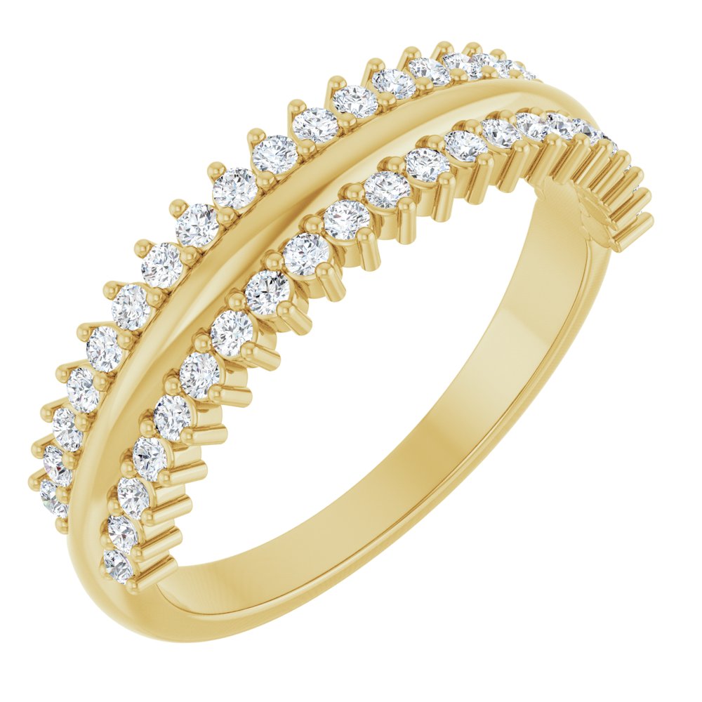14K 1/3 CTW Natural Diamond Double Row Anniversary Band