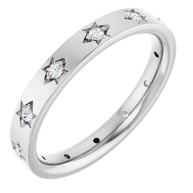 14K 1/6 CTW Natural Diamond Gypsy-Set Eternity Band