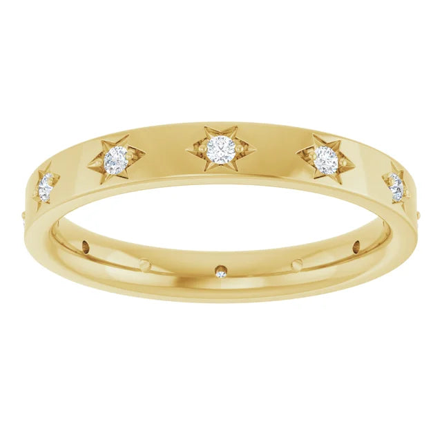 14K 1/6 CTW Natural Diamond Gypsy-Set Eternity Band