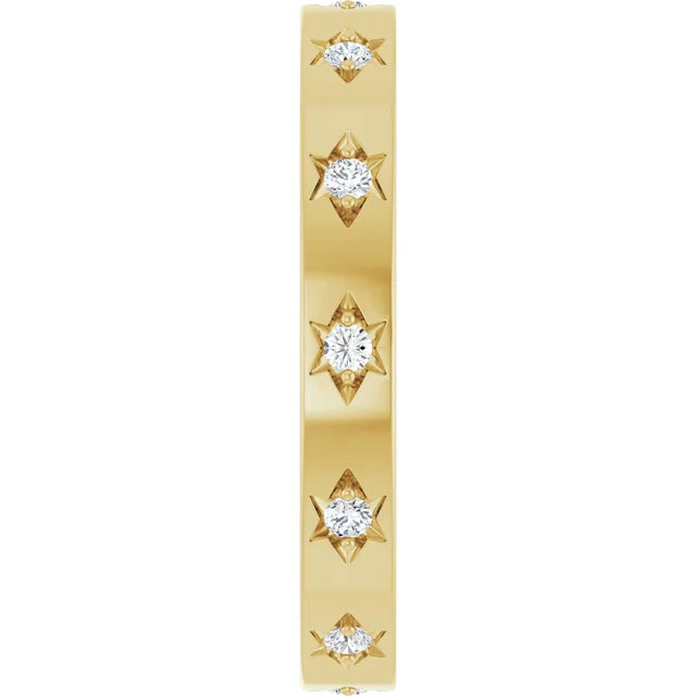 14K 1/6 CTW Natural Diamond Gypsy-Set Eternity Band