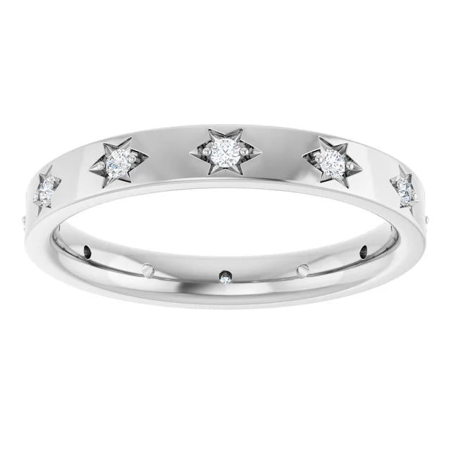 14K 1/6 CTW Natural Diamond Gypsy-Set Eternity Band