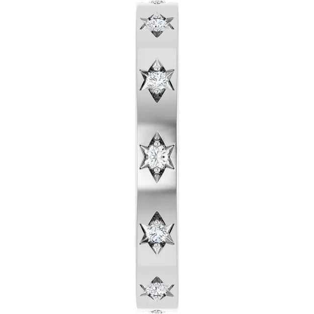 14K 1/6 CTW Natural Diamond Gypsy-Set Eternity Band