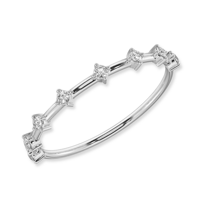 14K 1/8 CTW Natural Diamond Stack Ring