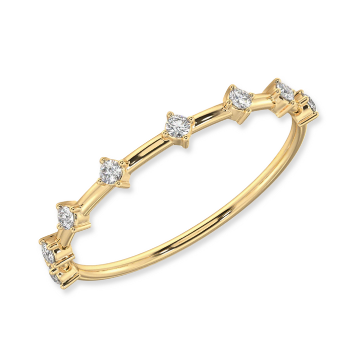 14K 1/8 CTW Natural Diamond Stack Ring