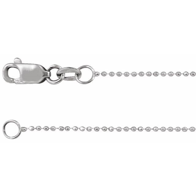 14K 1mm Diamond-Cut Bead Chain