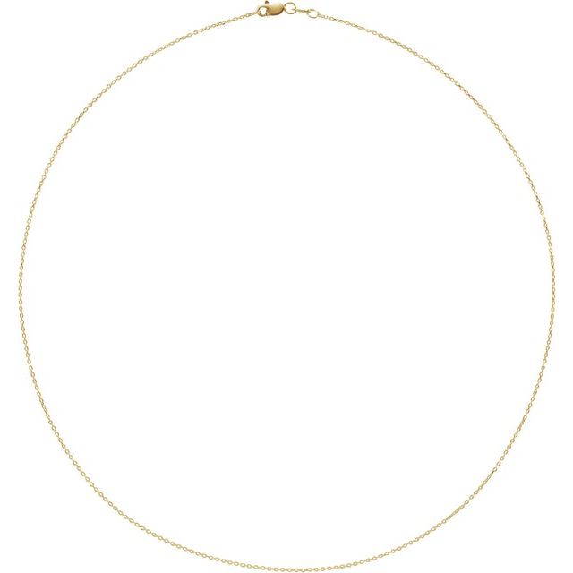 14K 1mm Diamond-Cut Cable Chain