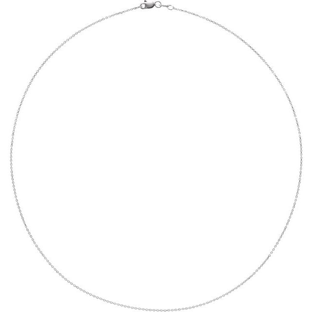 14K 1mm Diamond-Cut Cable Chain