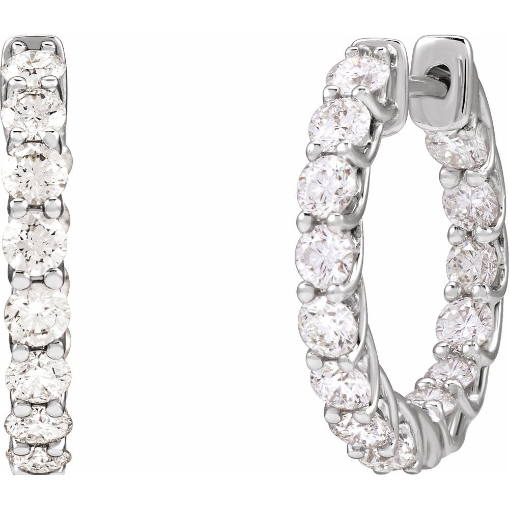 14K 2 1/5 CTW Diamond Inside-Outside Hoops-Embark Fine Jewelry