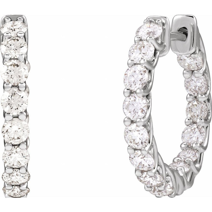 14K 2 1/5 CTW Diamond Inside-Outside Hoops-Embark Fine Jewelry