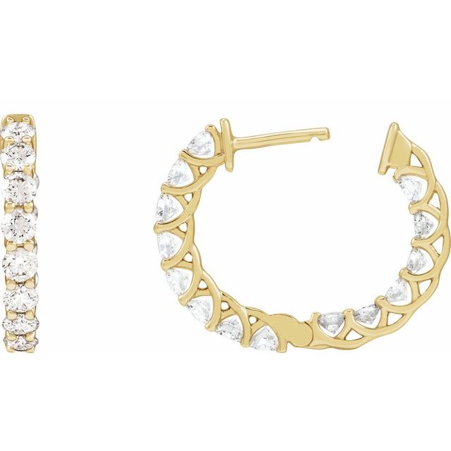 14K 2 1/5 CTW Diamond Inside-Outside Hoops-Embark Fine Jewelry