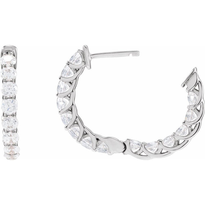 14K 2 1/5 CTW Diamond Inside-Outside Hoops-Embark Fine Jewelry