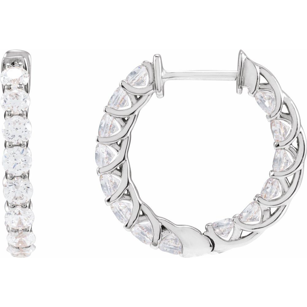 14K 2 1/5 CTW Diamond Inside-Outside Hoops