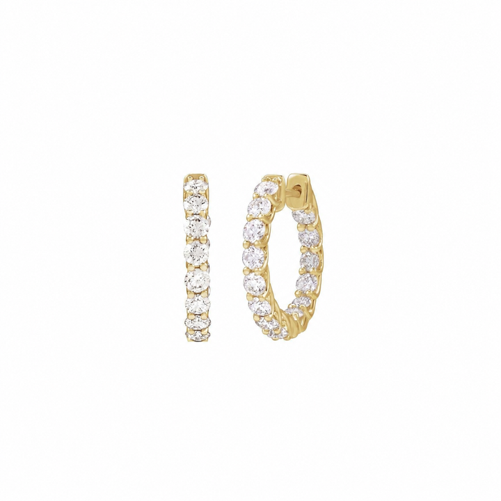 14K 2 1/5 CTW Diamond Inside-Outside Hoops