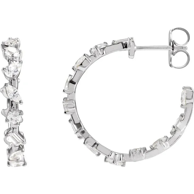 14K 2 CTW Lab Grown Diamond Multi-Shape Hoops