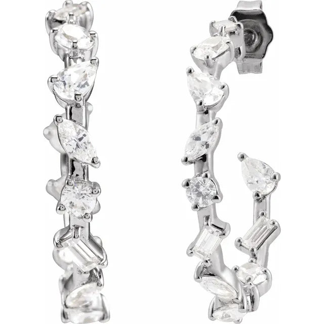 14K 2 CTW Lab Grown Diamond Multi-Shape Hoops