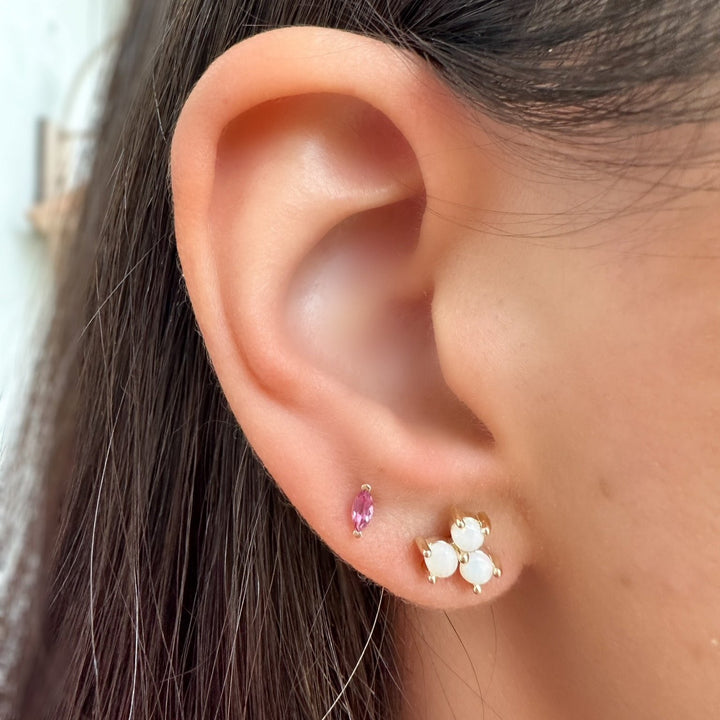 14K 2-Prong Marquise Gemstone Stud