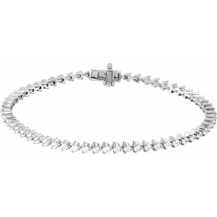 14K 3-Prong Diamond Line Bracelet