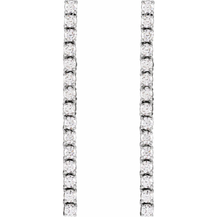 14K 3/4 CTW Lab Grown Diamond Tennis Drop Earrings