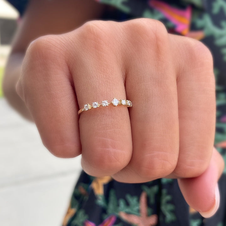 14K 4-Prong Diamond Stack Ring
