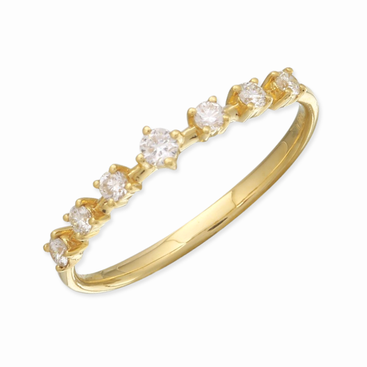 14K 4-Prong Diamond Stack Ring