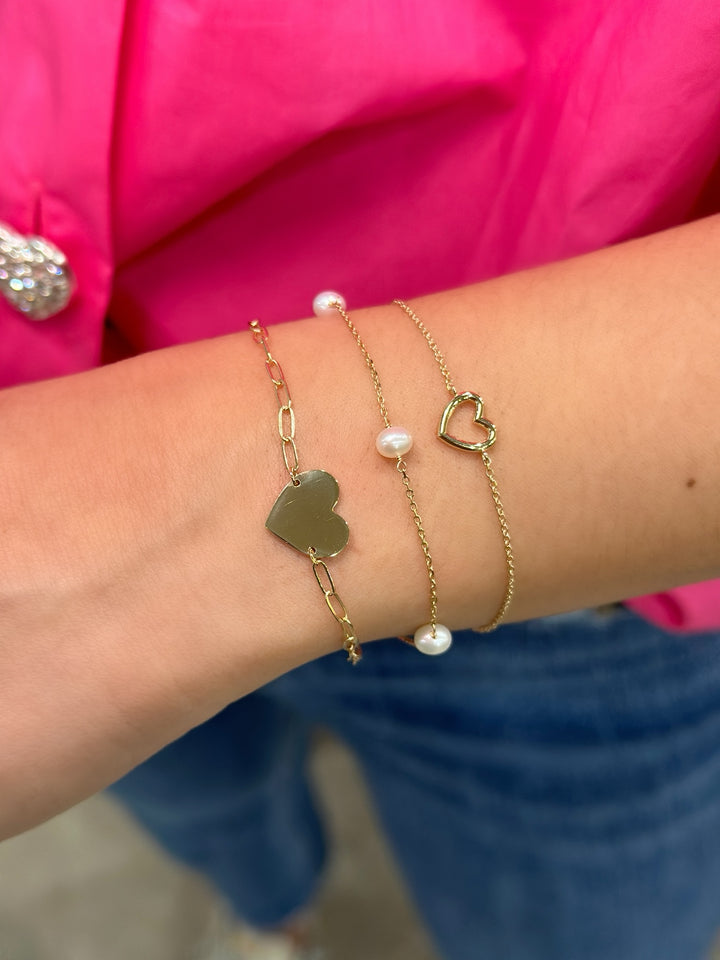14K 5-Station Freshwater Pearl Bracelet