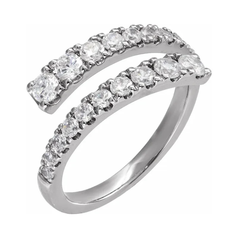 14K 9/10 CTW Lab Grown Diamond Bypass Ring