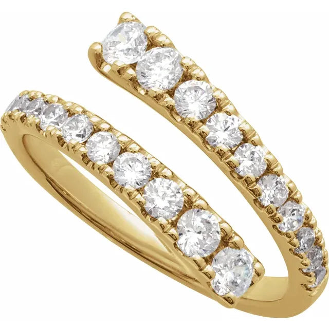 14K 9/10 CTW Lab Grown Diamond Bypass Ring