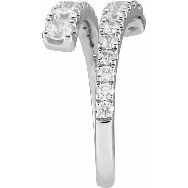 14K 9/10 CTW Lab Grown Diamond Bypass Ring