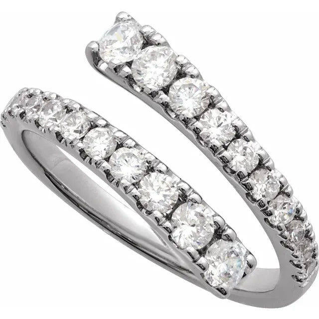 14K 9/10 CTW Lab Grown Diamond Bypass Ring