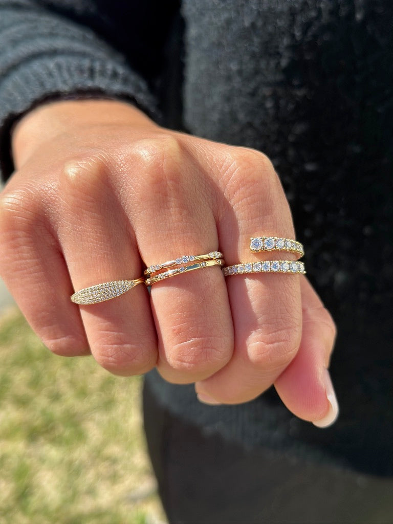 14K 9/10 CTW Lab Grown Diamond Bypass Ring