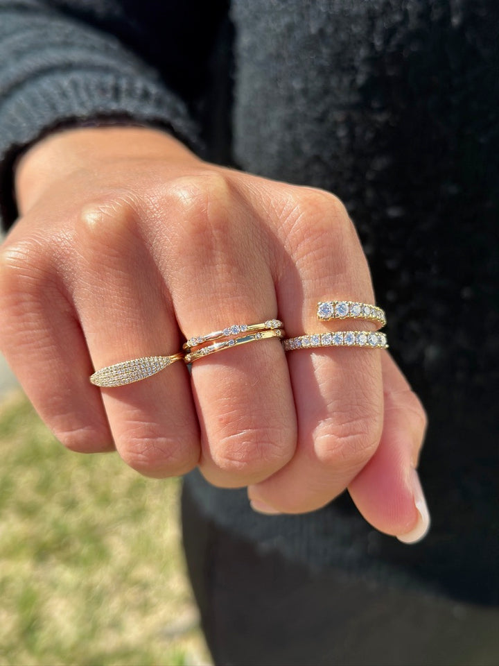 14K 9/10 CTW Lab Grown Diamond Bypass Ring