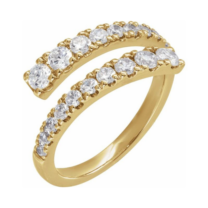 14K 9/10 CTW Lab Grown Diamond Bypass Ring