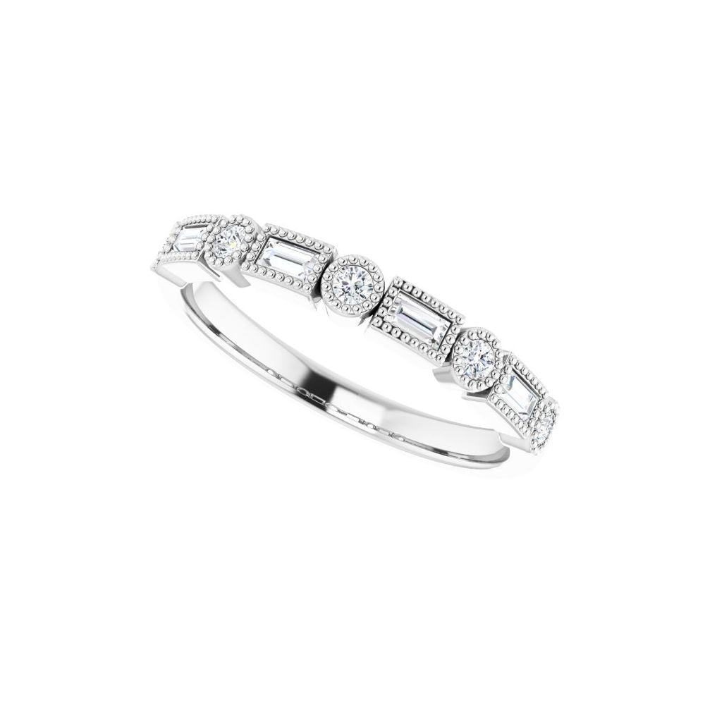 14K Alternating Diamond Bezel Anniversary Band