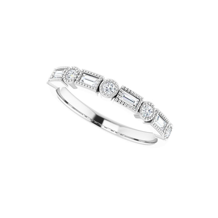 14K Alternating Diamond Bezel Anniversary Band